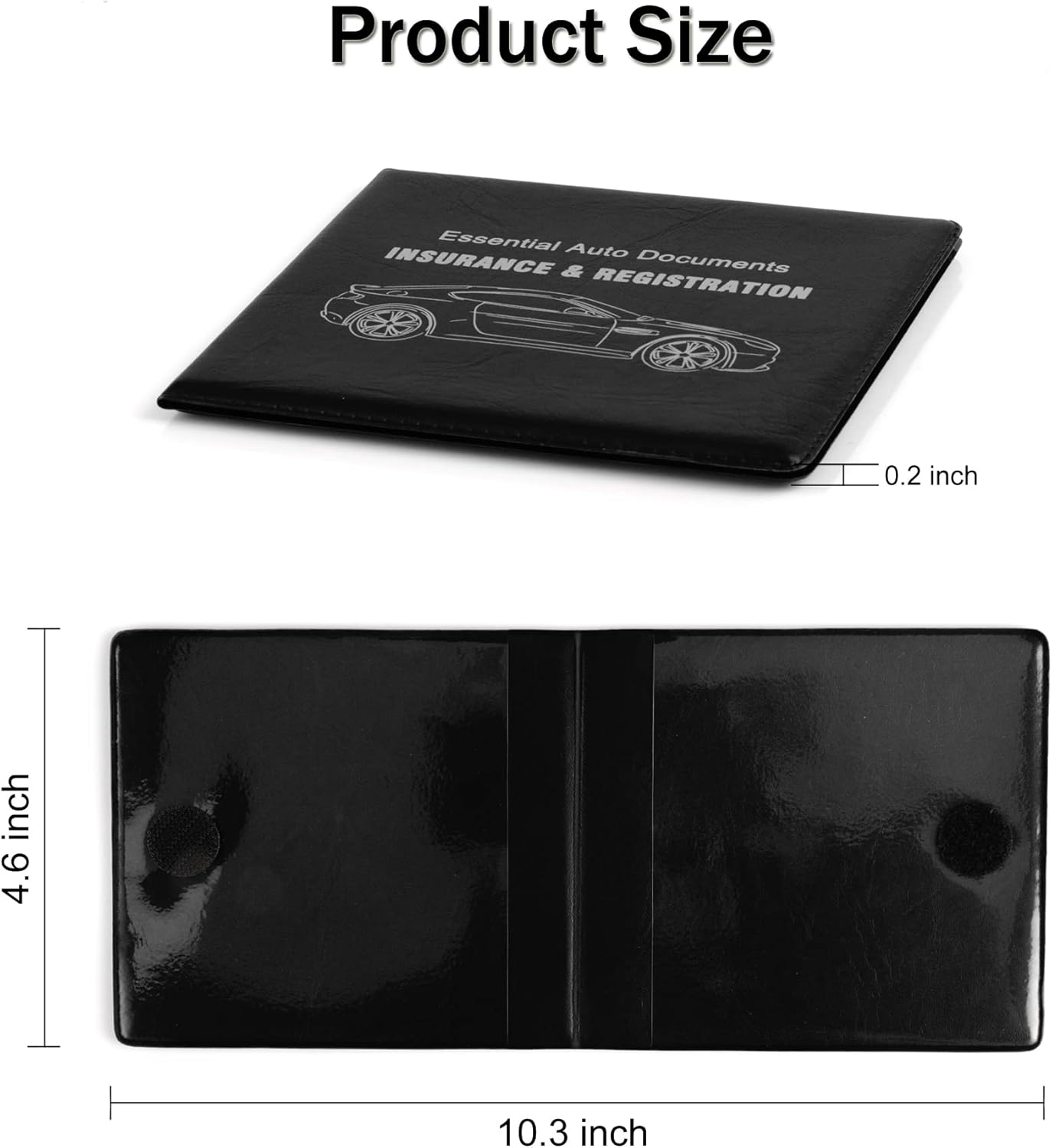 Car Registration and Insurance Card Holder, Vehicle Glove Box Car Organizer, Interior Car Accessories for Documents, Cards, License - 2 Pack